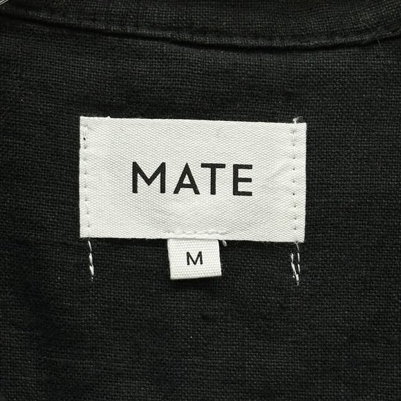 MATE the Label Women's Size Medium Black Linen Long Sleeve Button-Up Jumpsuit - Picture 9 of 15